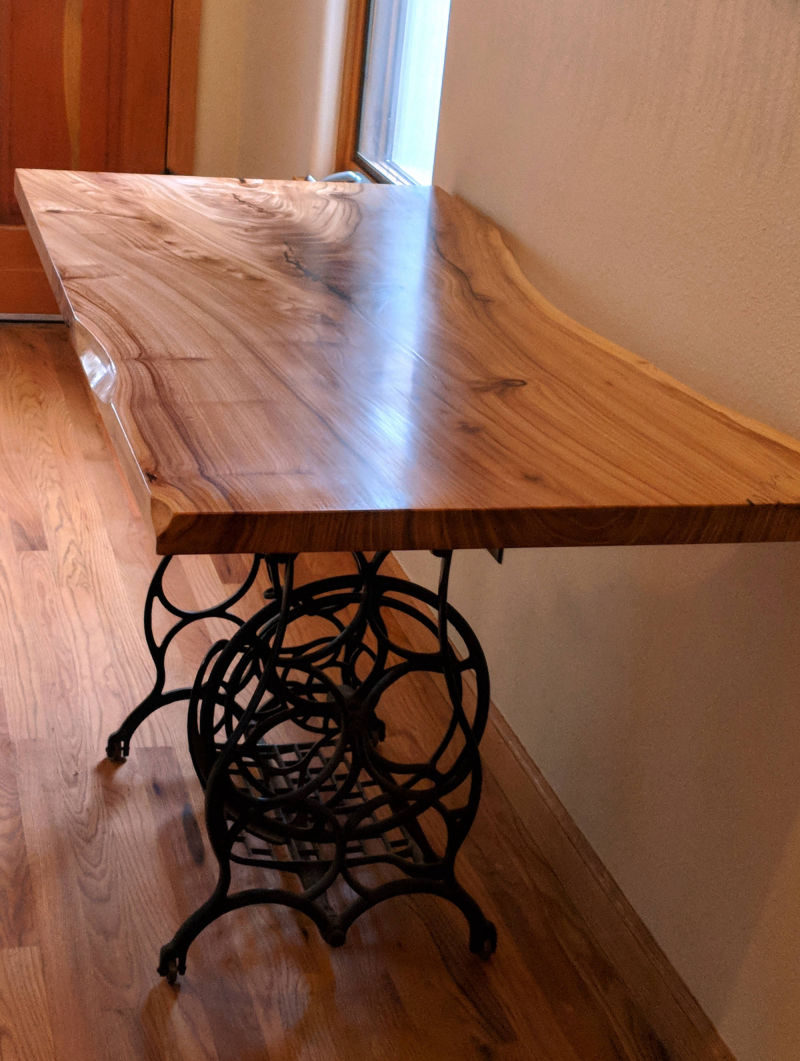 Elm slab table