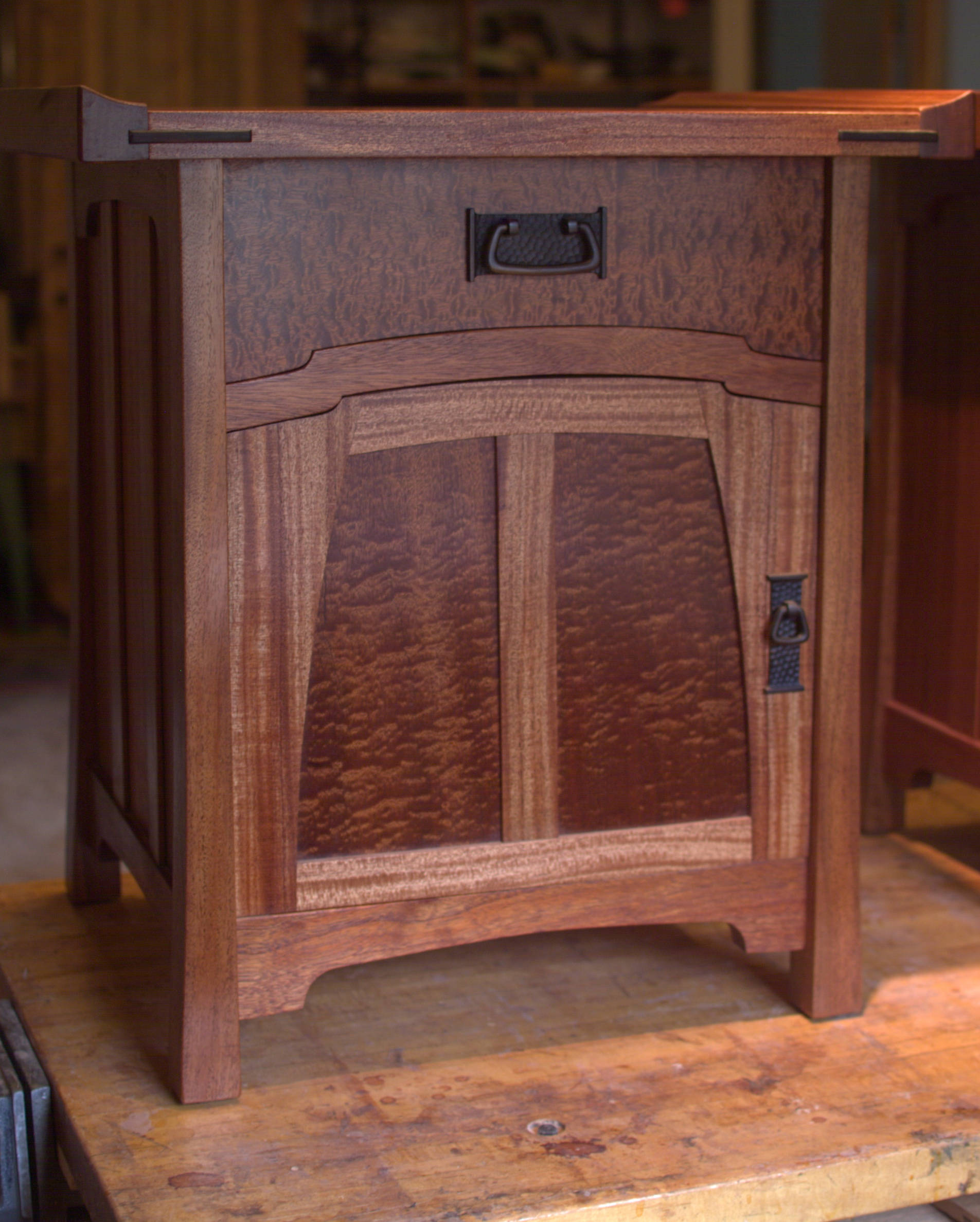 Mahogany and sapele nightstand