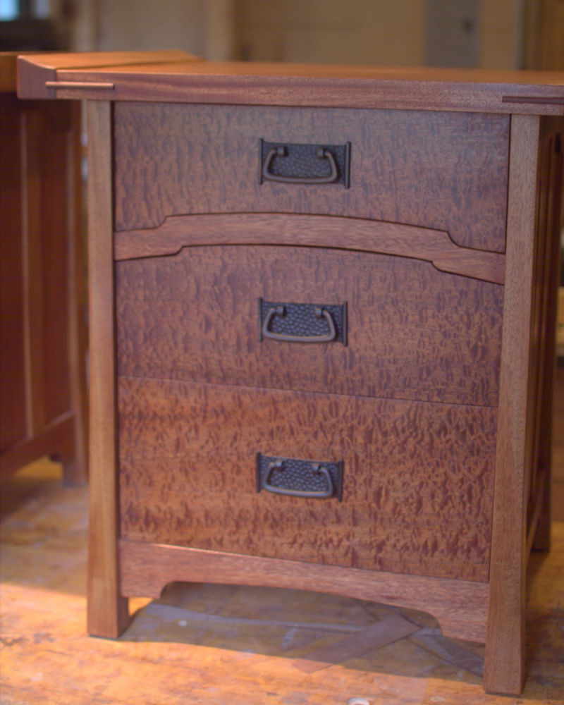 Mahogany and sapele nightstand