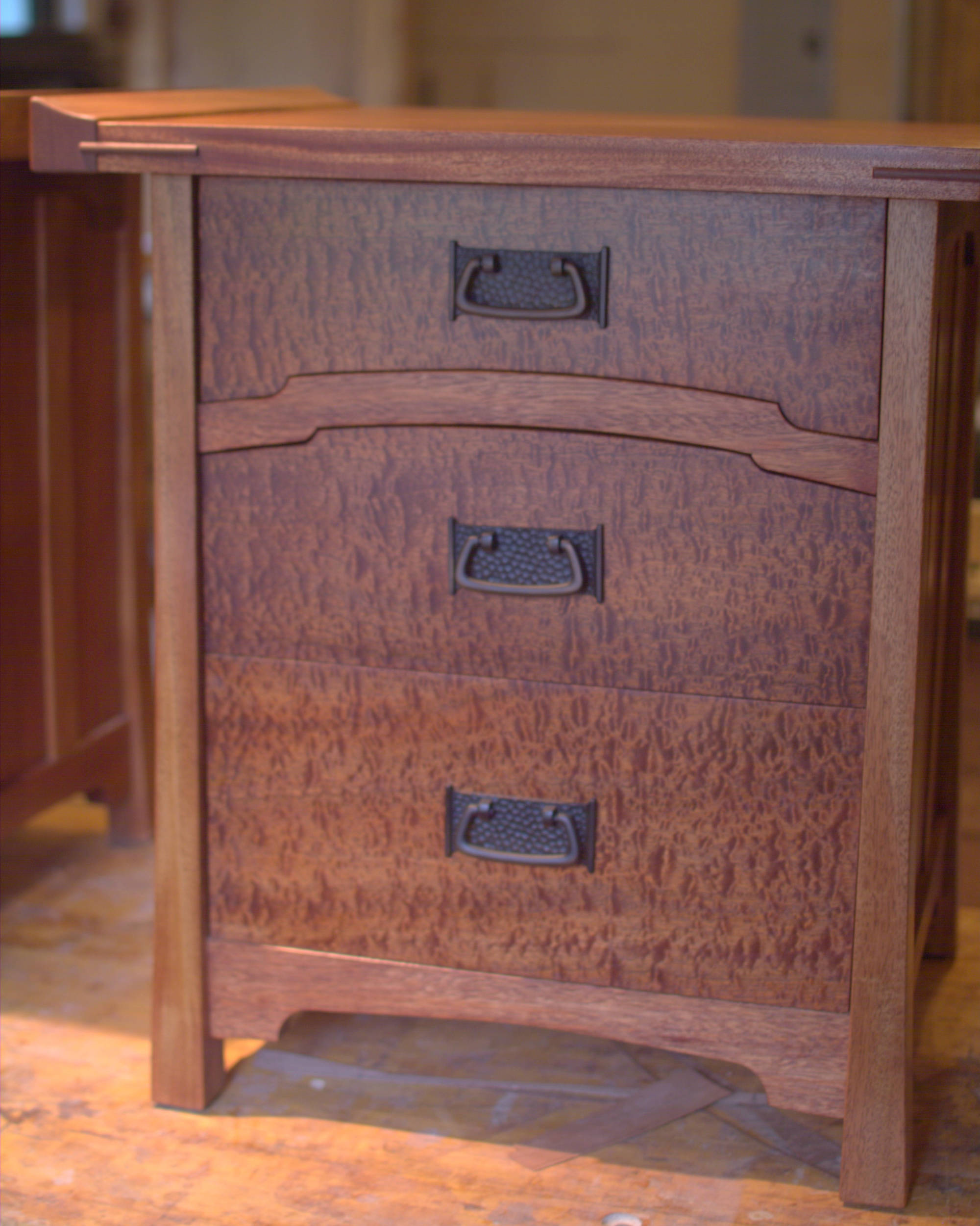 Mahogany and sapele nightstand